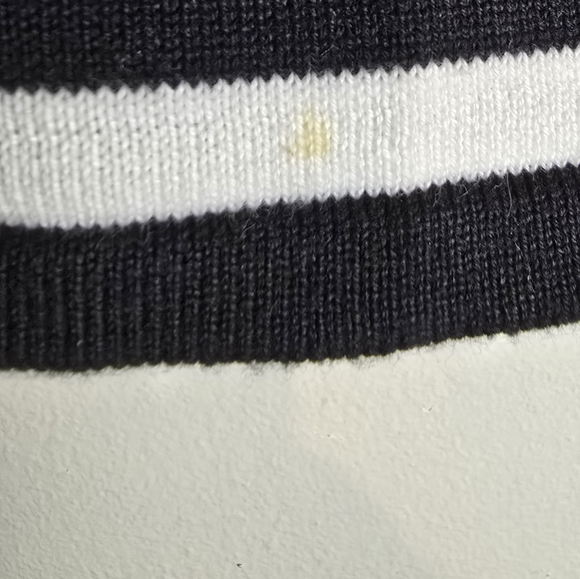 Small Striped Black and White Women's Top with Floral Accents - Picture 8 of 9